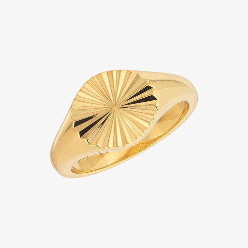 Sunbeam Disc Ring Gold