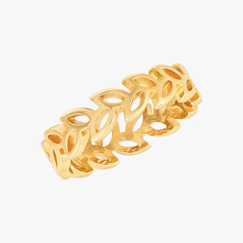 Cut-Out Leaf Ring Gold