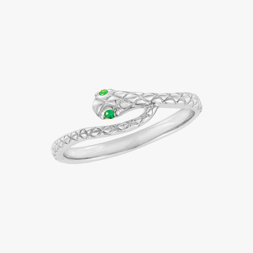 Textured Snake Ring Silver
