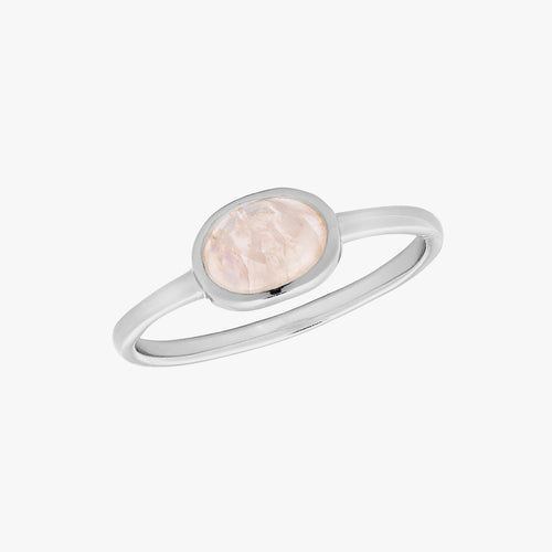 Oval Rainbow Moonstone Ring Silver