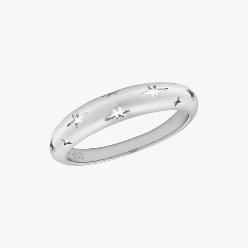Starburst Dome Ring Silver