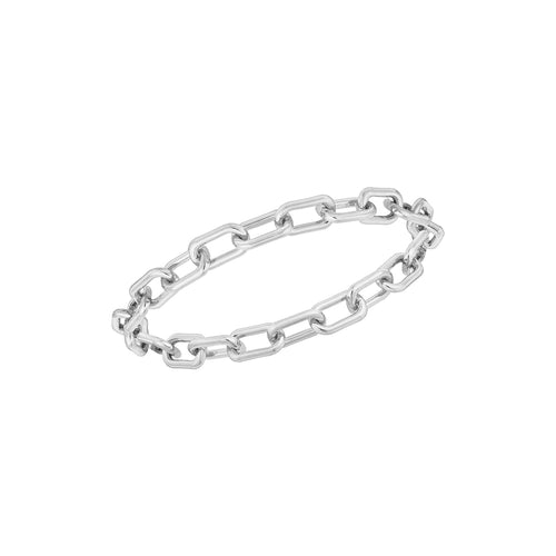 Boyfriend Paperclip Silver Chain Ring