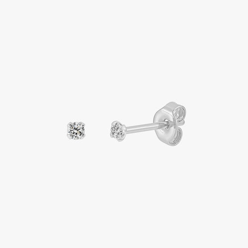 Sparkly CZ Stud Earrings - Silver
