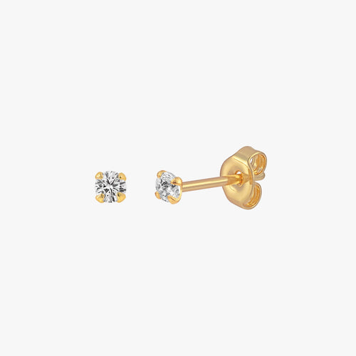 Sparkly CZ Stud Earrings - Gold