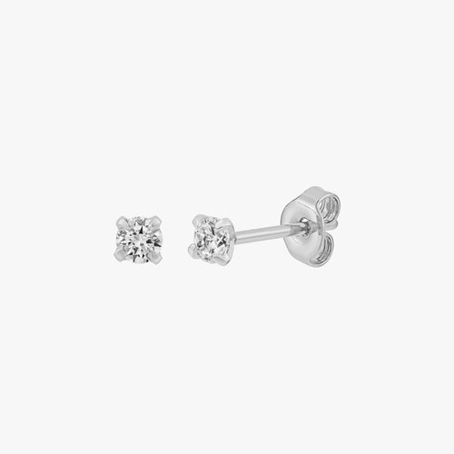 Sparkly CZ Stud Earrings - Silver