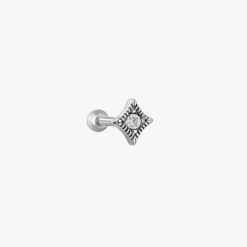 Vintage CZ Rhombus Jeweled Micro Barbell