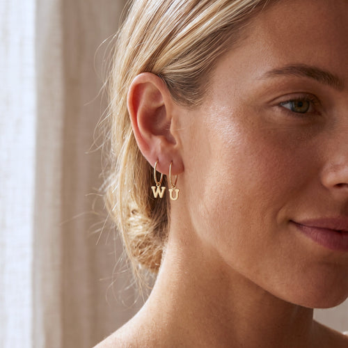 Personalized Letter Hoop Earrings