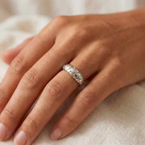 Woven Dome Ring Silver
