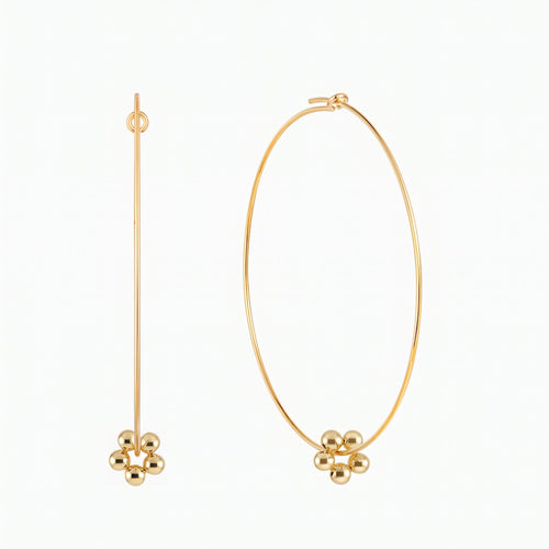 Garden Petal Beaded Hoop Earrings