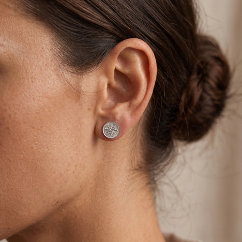 Medallion Coin Stud Earrings
