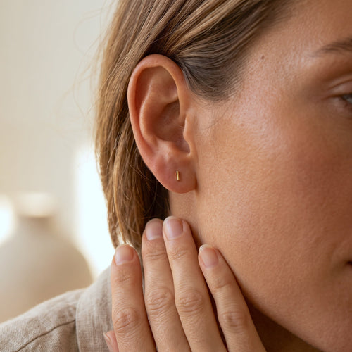 Mini Skinny Bar Stud Earrings