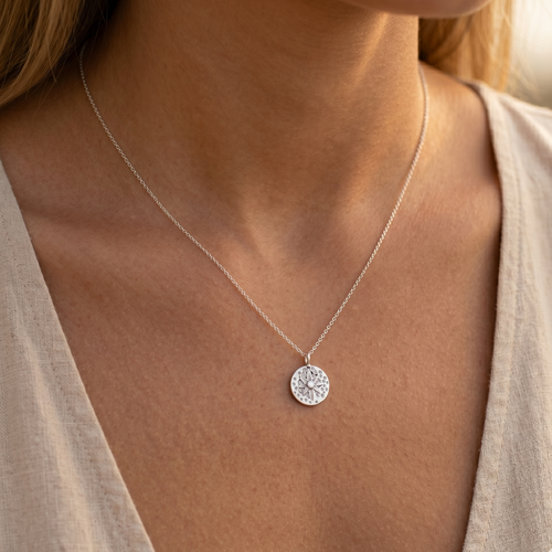 Amulet Floral CZ Charm Necklace