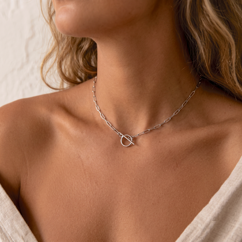 Paper Clip Chain Toggle Choker