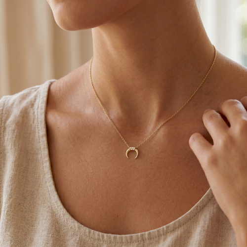 Pave Moon Necklace