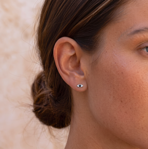 Lucky Black Eye Stud Earrings