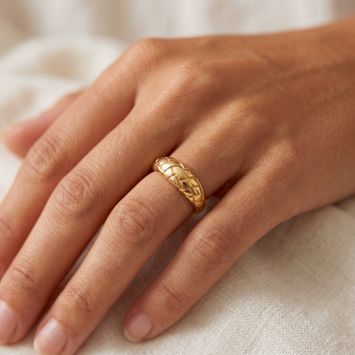 Woven Dome Ring Gold