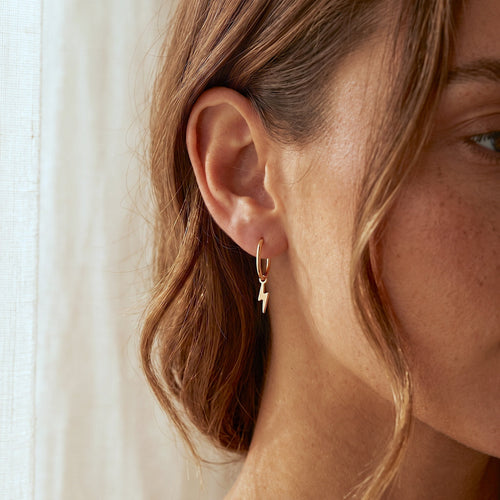 Lighting Bolt Hoop Earrings