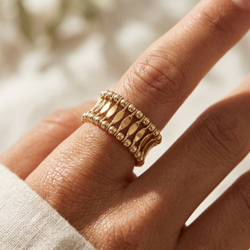 Colonnade Golden Band Ring