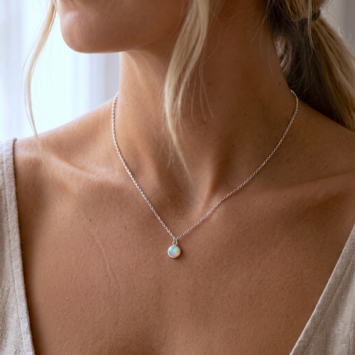Opal Bezel Necklace