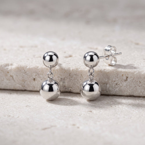 Double Bold Sphere Ball Earrings
