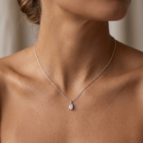 Oval Solitaire Necklace