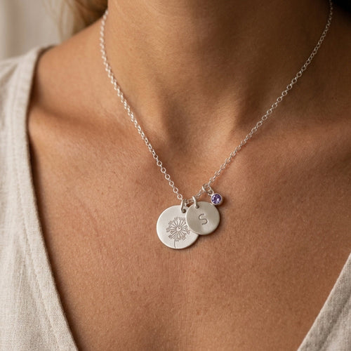 Personalized Floral Necklace
