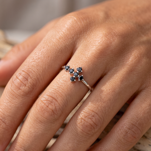 Black Cross Silver Ring