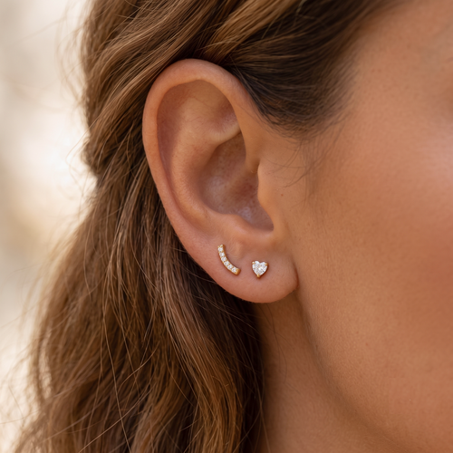Heart Prong-Set Internal Threaded Micro Labret