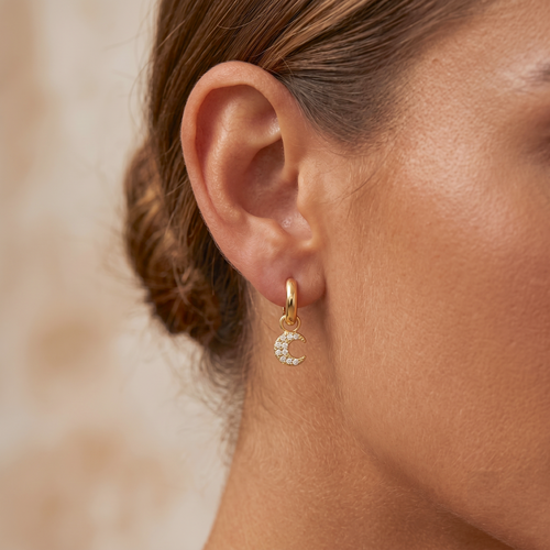 Pave Crescent Charm