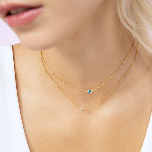 Sparkly Aqua Bezel Choker