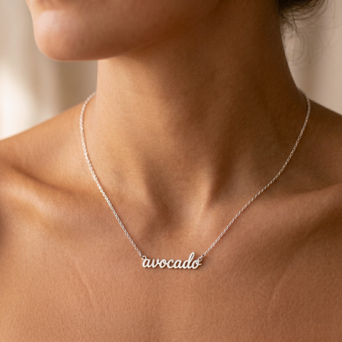 Avocado Script Necklace
