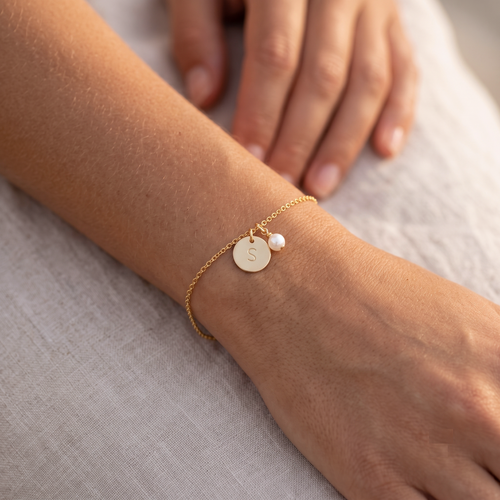 Personalized Birthstones Crystal Disc Bracelet