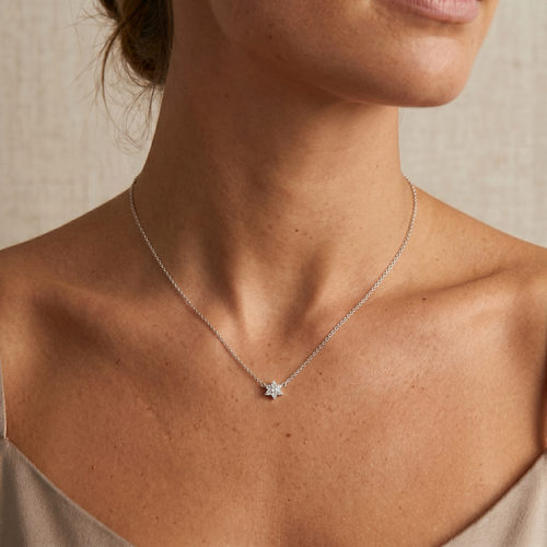 Pave Flower Necklace