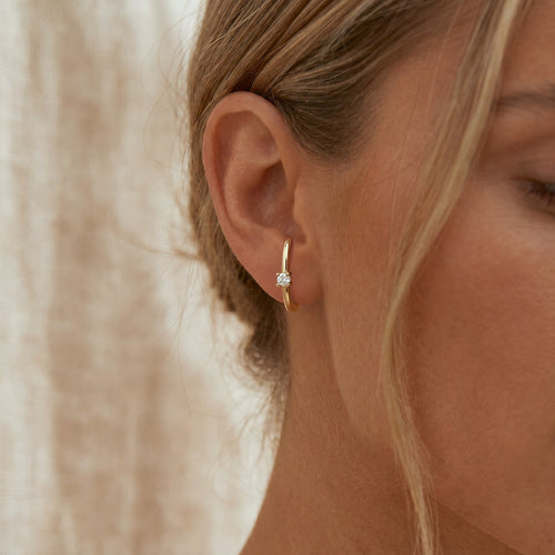 Minimal CZ Suspender Earrings