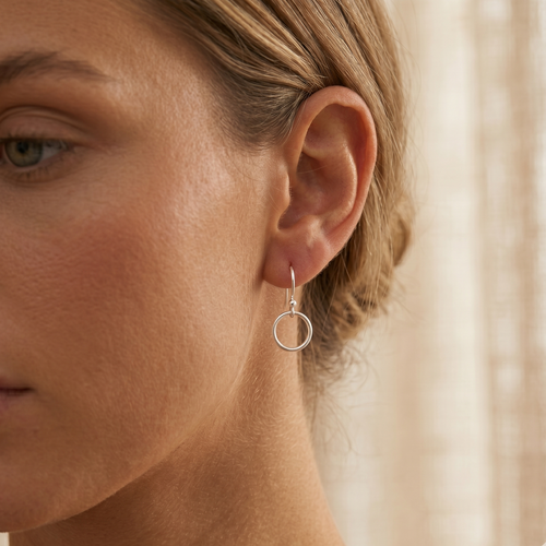 Small Circle Drop Earrings