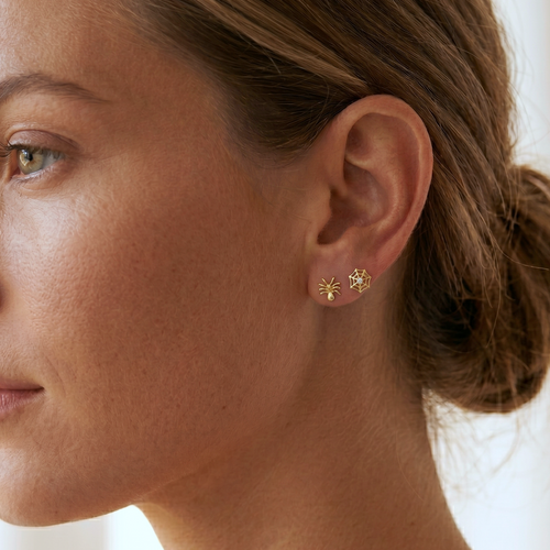 Web Spider Stud Earrings