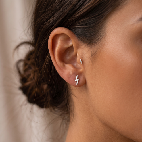 Lightning Bolt Stud Earrings