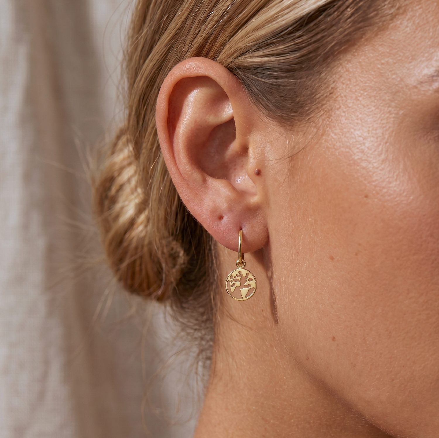 Traveller World Map Hoop Earrings