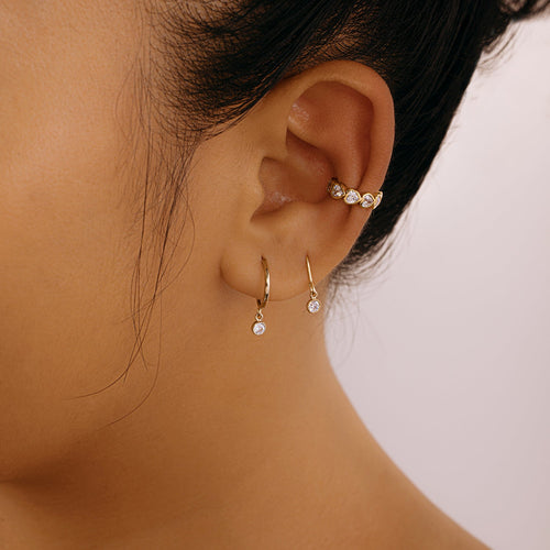 Pure Bezel Half Hoop Earrings