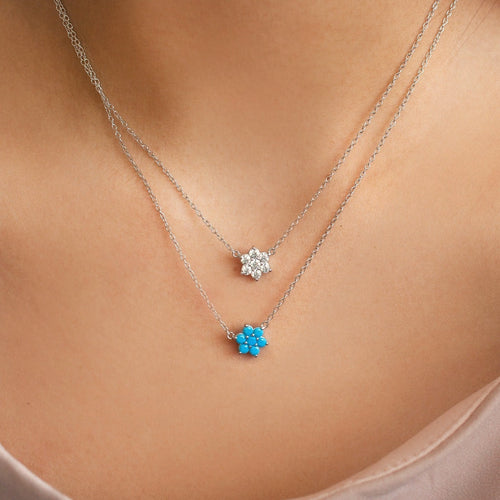 Pave Flower Necklace