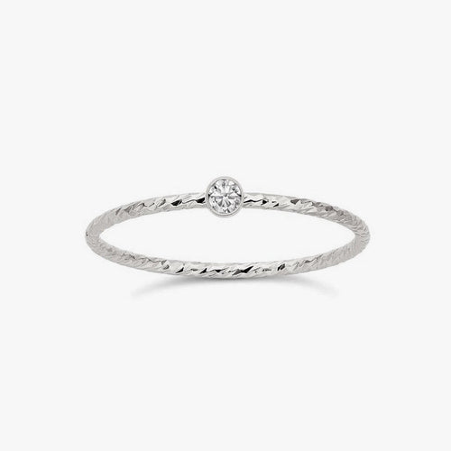 Mini Sparkle Bezel Ring Silver