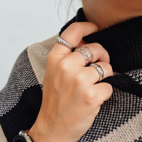 Croissant Dome Ring Silver
