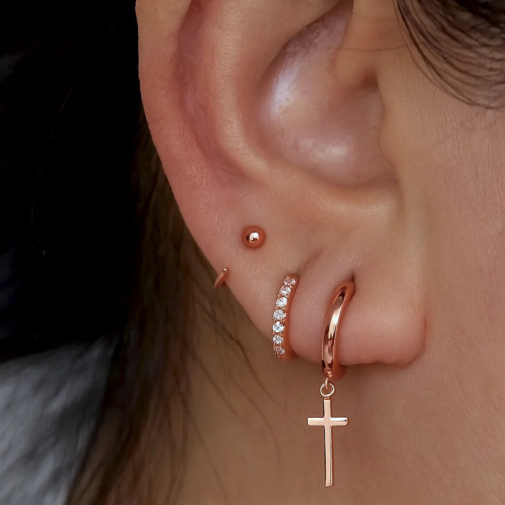 Pave Huggie Hoop Earrings