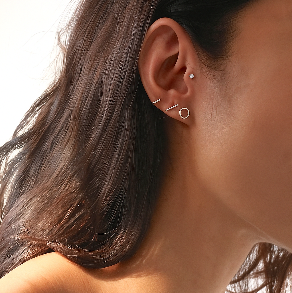 Mini Skinny Bar Stud Earrings