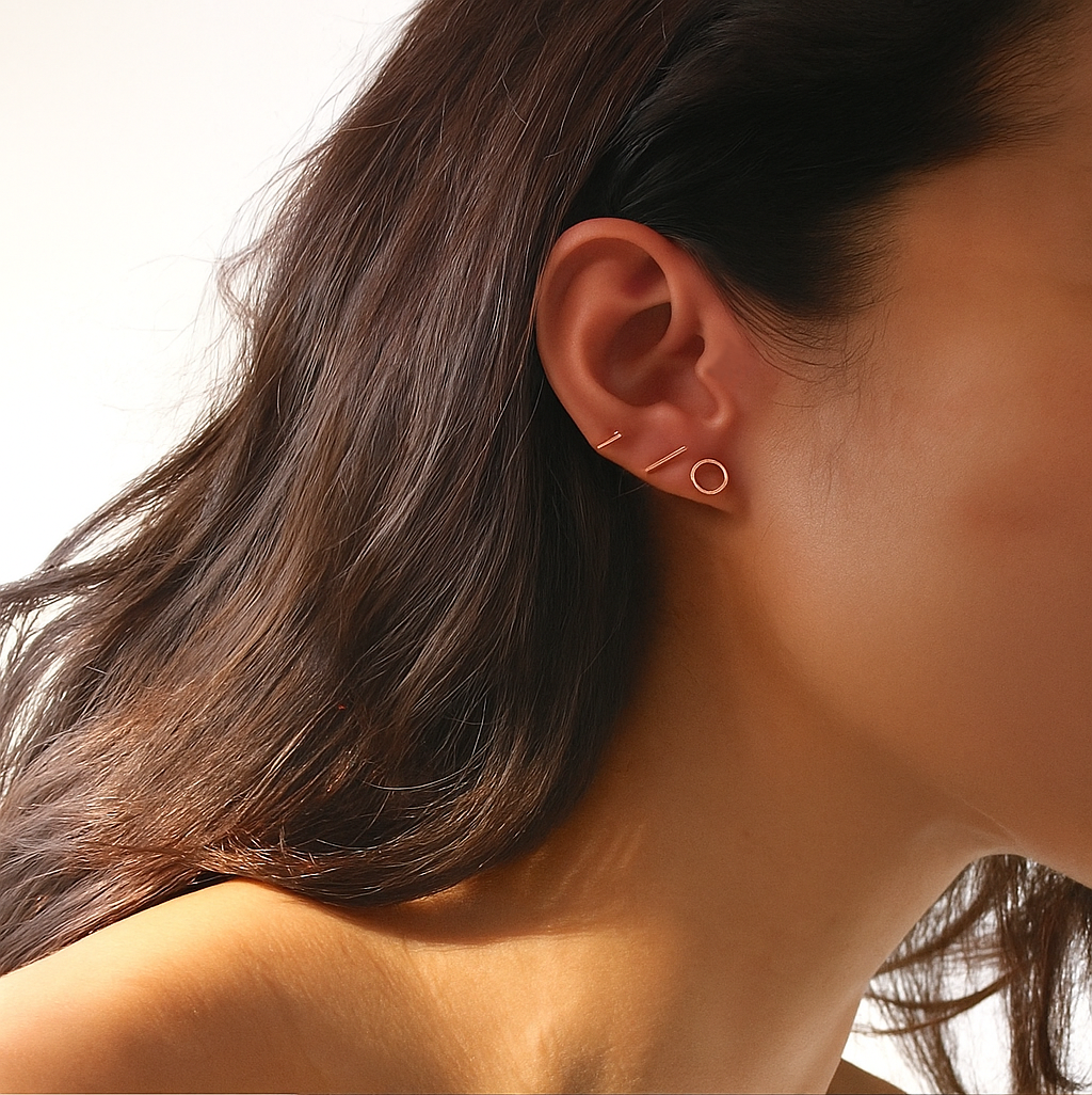 Mini Skinny Bar Stud Earrings