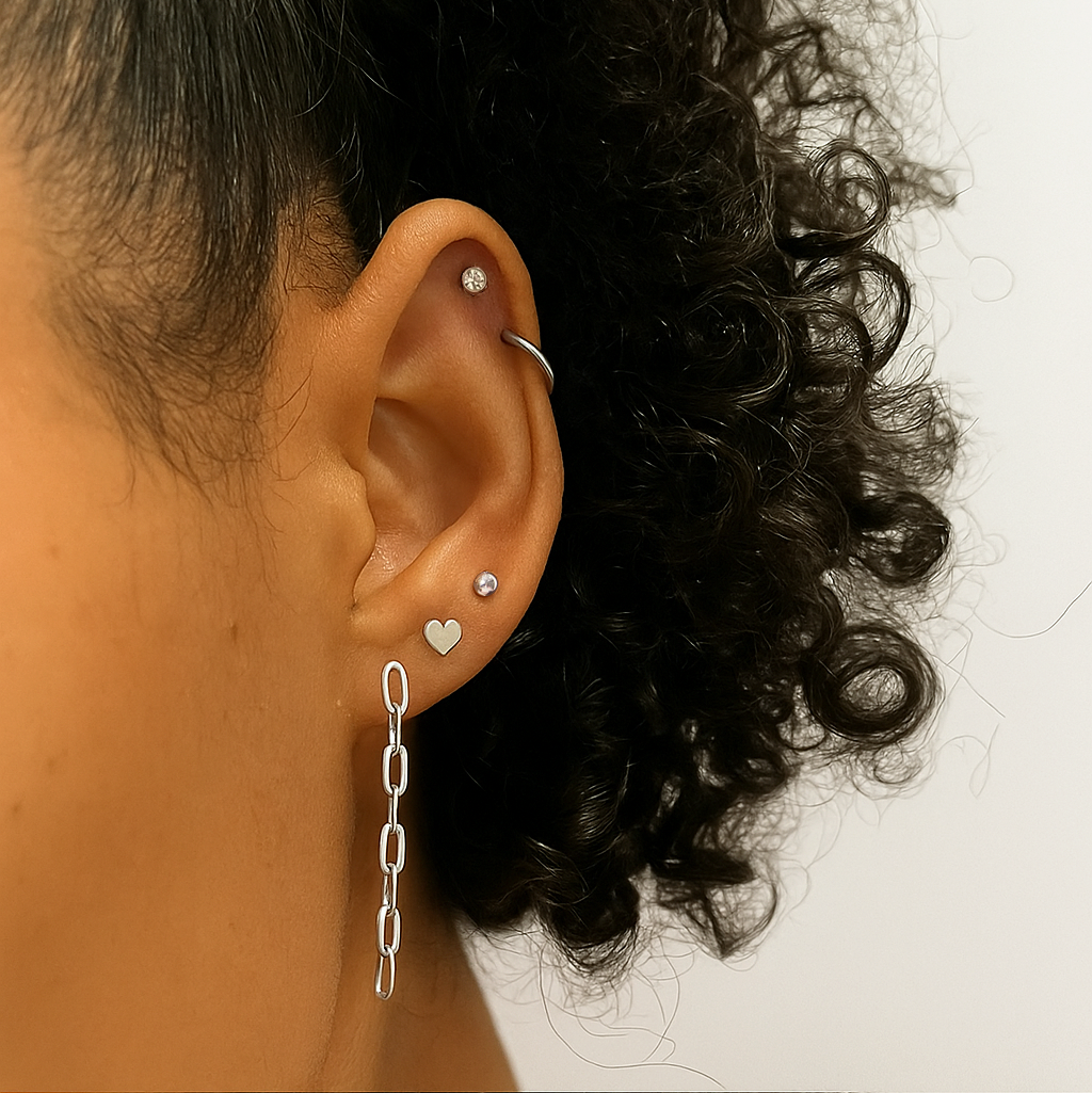 Paper Clip Chain Stud Earrings