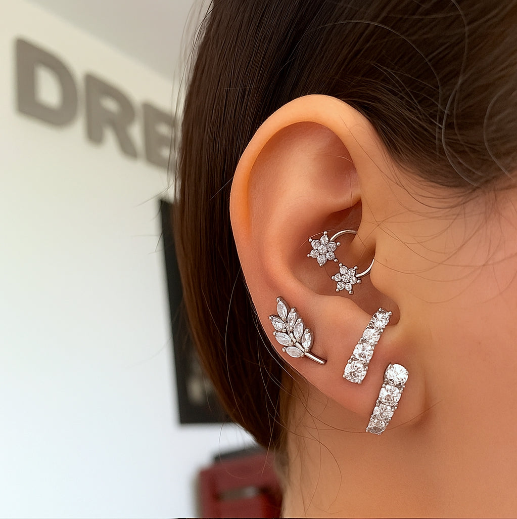 Pave Suspender Stud Earrings