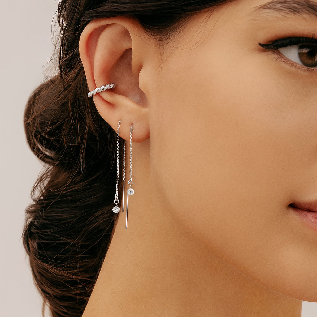 Little Bezel Ear Threader