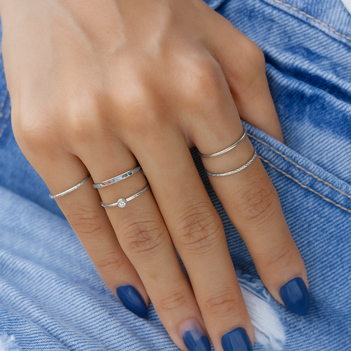 Sparkle Skinny Ring Silver