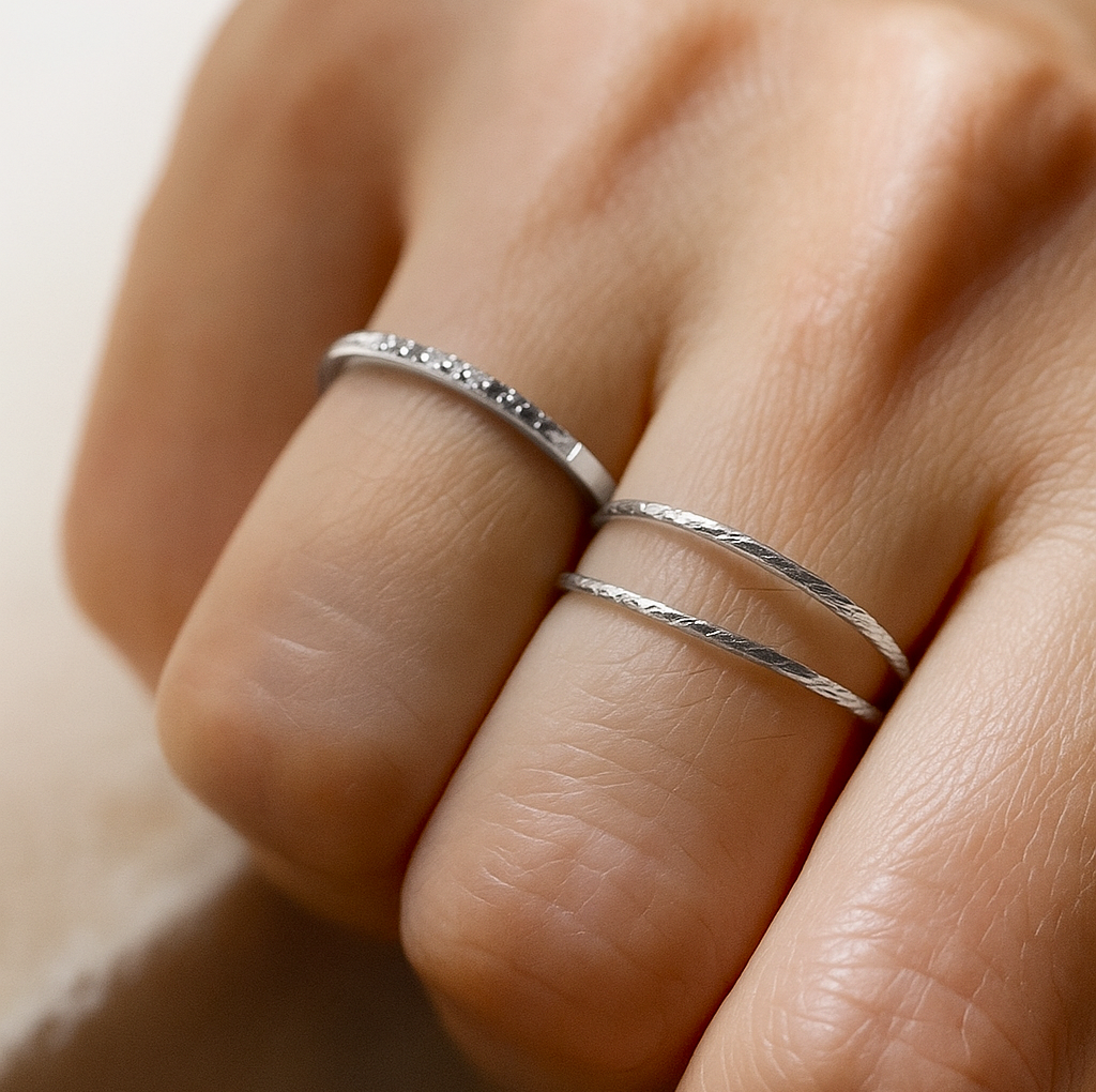 Sparkle Skinny Ring Silver